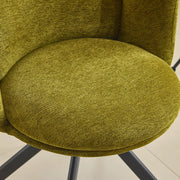 Modern Low Back Fabric Swivel Upholstered Dining Chairs Set of 2