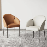 Modern Low Back Leather Upholstered Accent Dining Chair