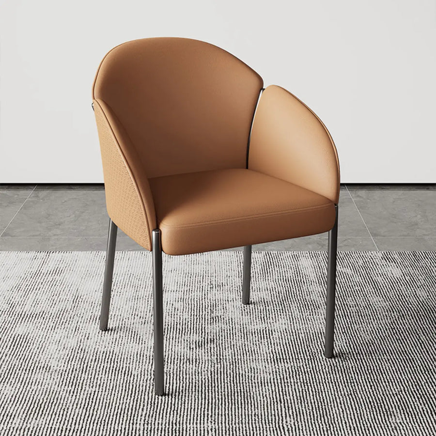 Modern Low Back Leather Upholstered Accent Dining Chair