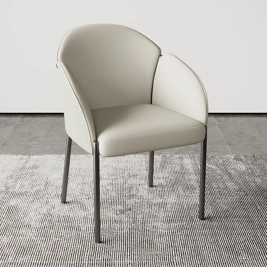 Modern Low Back Leather Upholstered Accent Dining Chair