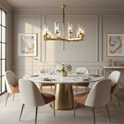 Modern Luxury Brass Textured Glass Cylinder Branch Chandelier