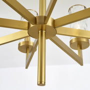 Modern Luxury Brass Textured Glass Cylinder Branch Chandelier