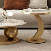 Modern Luxury Oval Stone Stain-Resist Coffee Table