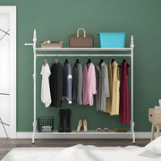 Modern Metal White Freestanding Coat Rack with Storage