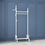 Modern Metal White Freestanding Coat Rack with Storage