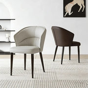 Modern Mid Back Upholstered Faux Leather Arm Dining Chair