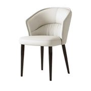 Modern Mid Back Upholstered Faux Leather Arm Dining Chair