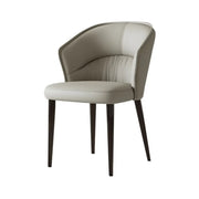 Modern Mid Back Upholstered Faux Leather Arm Dining Chair