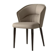 Modern Mid Back Upholstered Faux Leather Arm Dining Chair