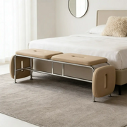 Modern Minimalist Bedroom Genuine Leather Entryway Bench