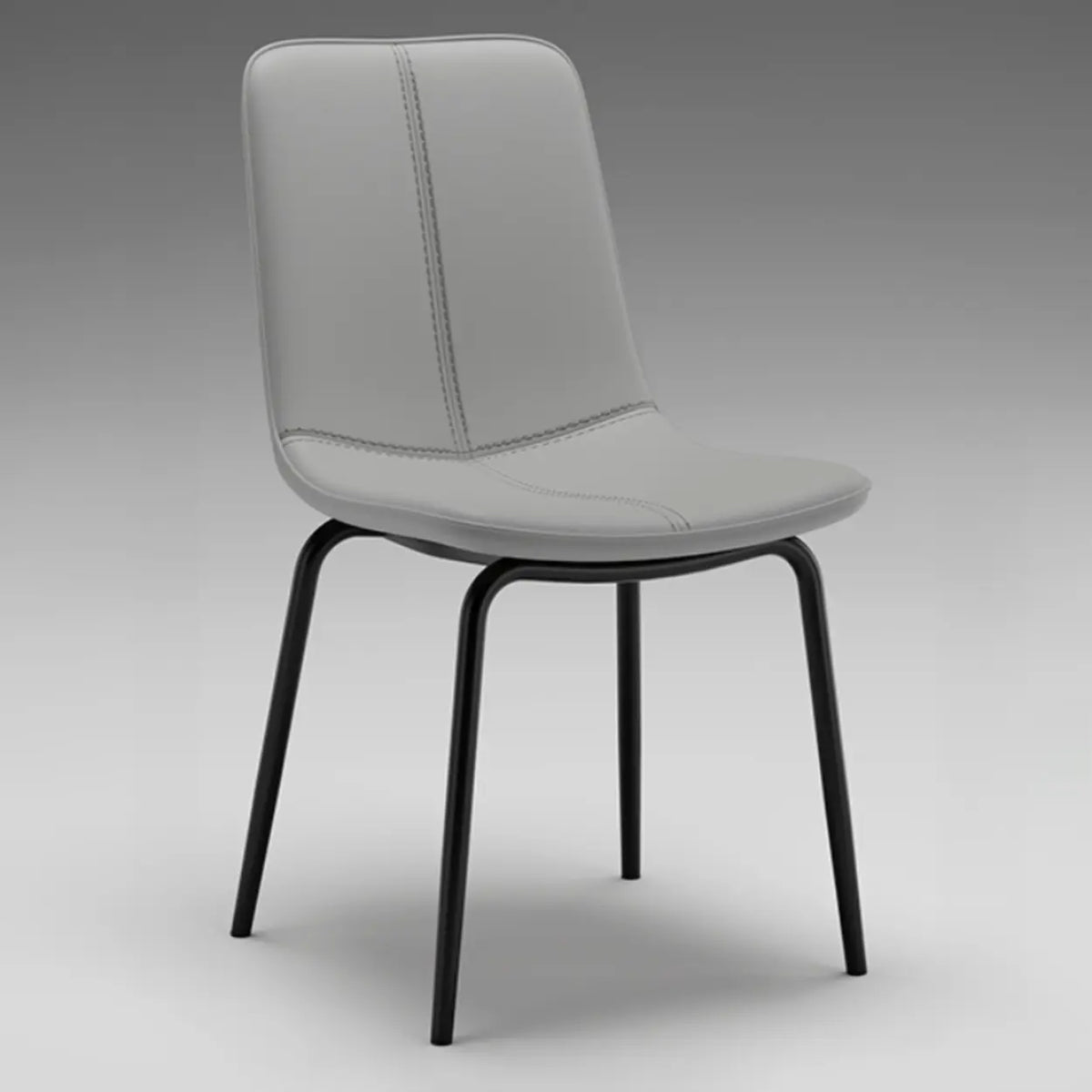 Modern Minimalist Beige Leather Dining Chair with Back