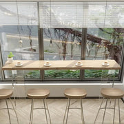 Modern Minimalist Clear Acrylic Pedestal Wood Bar Table