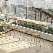 Modern Minimalist Clear Acrylic Pedestal Wood Bar Table