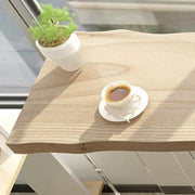 Modern Minimalist Clear Acrylic Pedestal Wood Bar Table