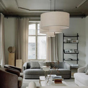 Modern Minimalist Fabric Cylinder Living Room Pendant Light