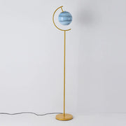 Modern Minimalist Glass Globe Circular Foot Switch Floor Lamp