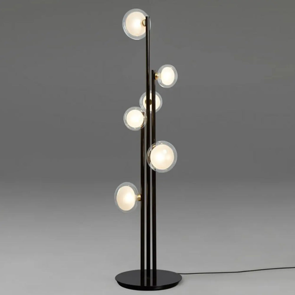 Modern Minimalist Glass Globe Circular Foot Switch Floor Lamp
