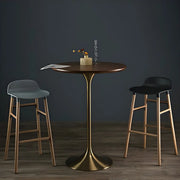 Modern Minimalist Pedestal Small Round Bar Table
