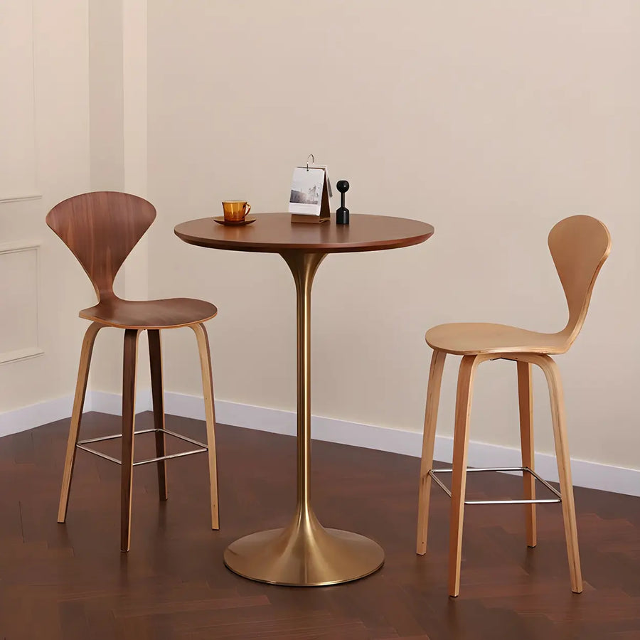 Modern Minimalist Pedestal Small Round Bar Table