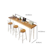 Modern Minimalist Rectangular Slim Natural Bar Table