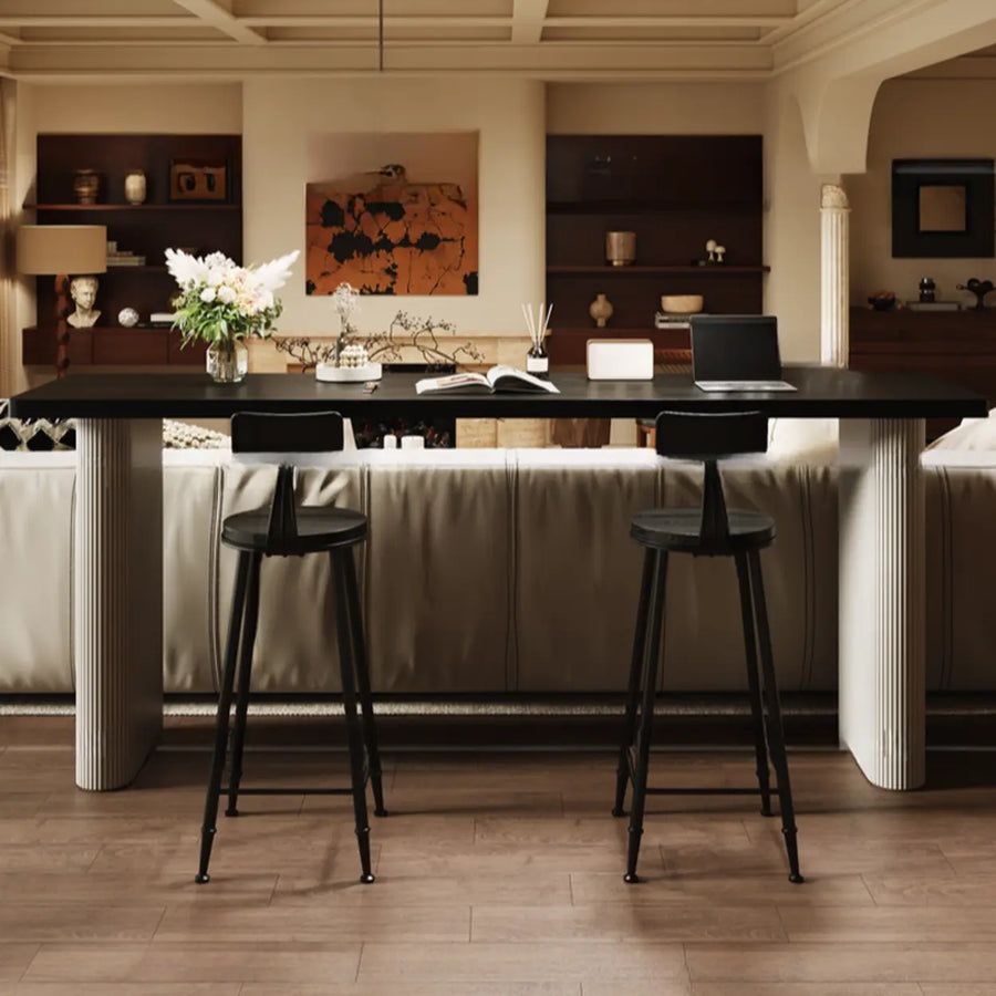 Modern Minimalist Rectangular Wood Sofa Bar Table