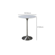 Modern Minimalist Small Round Stone Bistro Bar Table