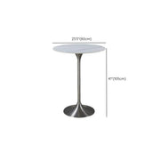Modern Minimalist Small Round Stone Bistro Bar Table