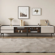 Modern Minimalist TV Stand with Drawers and Marble Top