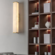Modern Minimalist White Alabaster Wall Sconce