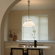 Modern Minimalist White Glass Dome Pendant Light