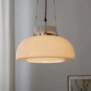 Modern Minimalist White Glass Dome Pendant Light
