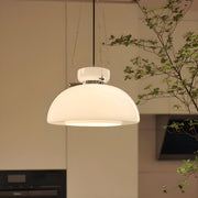Modern Minimalist White Glass Dome Pendant Light
