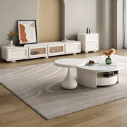 Modern Minimalist White TV Stand with Storage Cabinet