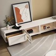 Modern Minimalist White TV Stand with Storage Cabinet