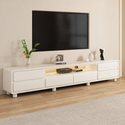 Modern Minimalist White TV Stand with Storage Drawers