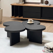 Modern Modular Black Clover Bunching Coffee Table Set of Two