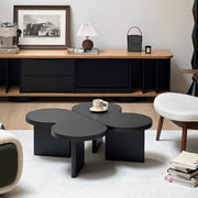 Modern Modular Black Clover Bunching Coffee Table Set of Two