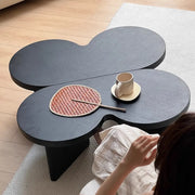 Modern Modular Black Clover Bunching Coffee Table Set of Two