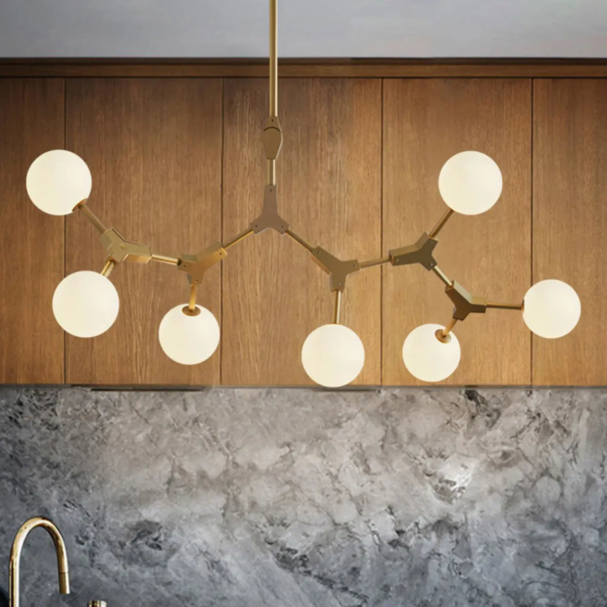 Modern Molecular 8-Light Globe Island Pendant Light