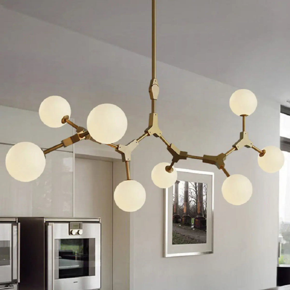 Modern Molecular 8-Light Globe Island Pendant Light