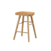 Modern Natural Wood Counter Height Bar Stool With Footrest