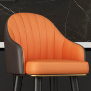 Modern Swivel Leather Upholstered Bucket Bar Stool
