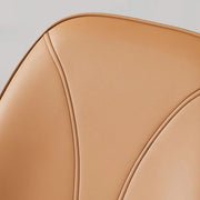 Modern Orange Upholstered Solid Back Leather Dining Chairs