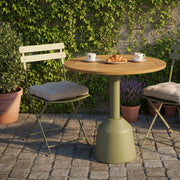 Modern Outdoor Round Teak Wood Green Balcony Patio Table