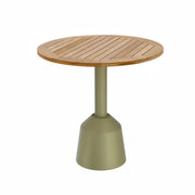 Modern Outdoor Round Teak Wood Green Balcony Patio Table