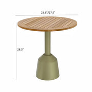 Modern Outdoor Round Teak Wood Green Balcony Patio Table