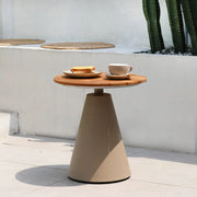 Modern Outdoor Small Round Solid Teak Patio Coffee Table