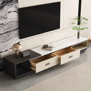 Modern Rectangle Marble Top TV Stand with Drawers