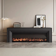 Modern Rectangle White Matte Wood Fireplace TV Stand