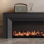 Modern Rectangle White Matte Wood Fireplace TV Stand